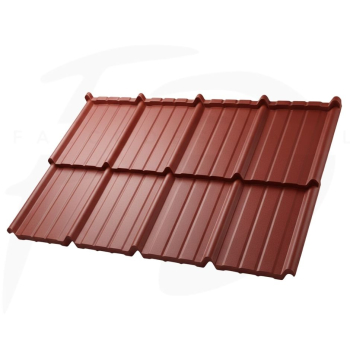 Blachodachówka modułowa Estima w powłoce Pladur Wrinkle mat firmy Blachotrapez