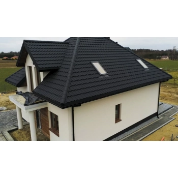 Blachodachówka modułowa Enigma w powłoce Aluminium STUCCO/MAT firmy Blachotrapez