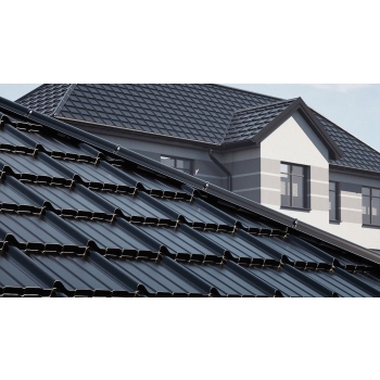 Blachodachówka modułowa Estima w powłoce Aluminium STUCCO/MAT firmy Blachotrapez