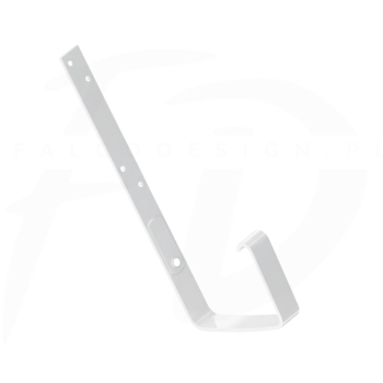 Hak dokrokwiowy stalowy do rynny kwadratowej ∅ 135 firmy KROP w kolorze białym