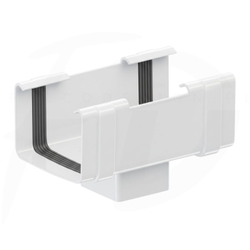 Lej spustowy 135X80 do rynny kwadratowej PVC firmy KROP w kolorze białym