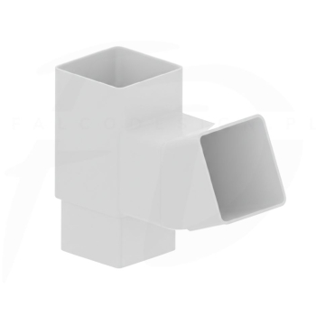 Trójnik kwadratowy 80x80 PVC firmy KROP w kolorze białym