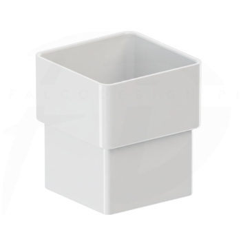Złączka rury spustowej kwadratowej 80x80 PVC firmy KROP w kolorze białym