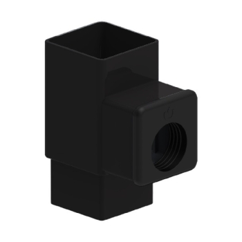 Łapacz deszczówki kwadratowy 80x80 PVC firmy KROP w kolorze czarnym