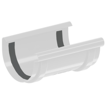 Łącznik rynny PVC firmy KROP &#8960; 130 kolor biały
