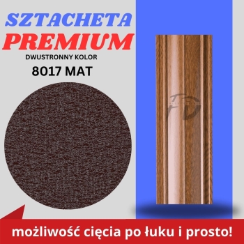 Sztacheta ogrodzeniowa wąska Premium firmy GARD dwustronny kolor matowy jasny brąz zakończenie proste