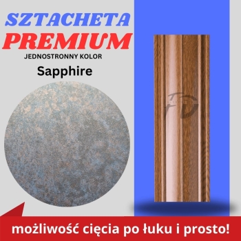 Sztacheta ogrodzeniowa wąska Premium firmy GARD jednostronna kolor drewnopodobny Sapphire zakończenie prosto