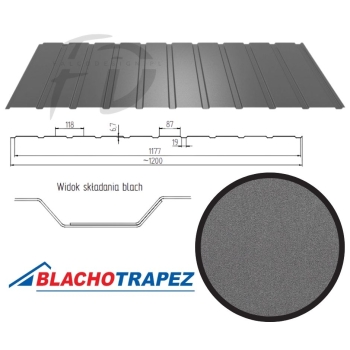 Podbitka stalowa powłoka w połysku kolor metaliczny firmy Blachotrapez